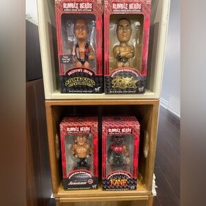 Vintage 2002 WWE Rumble Heads Lot: Steve Austin/ The Rock/ Chris Jericho/ Kane